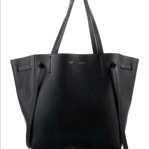 Authentic CELINE Cabas Phantom Black Leather Tote!
